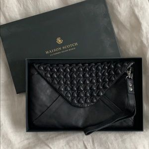 SCOTCH AND SODA - black leather clutch